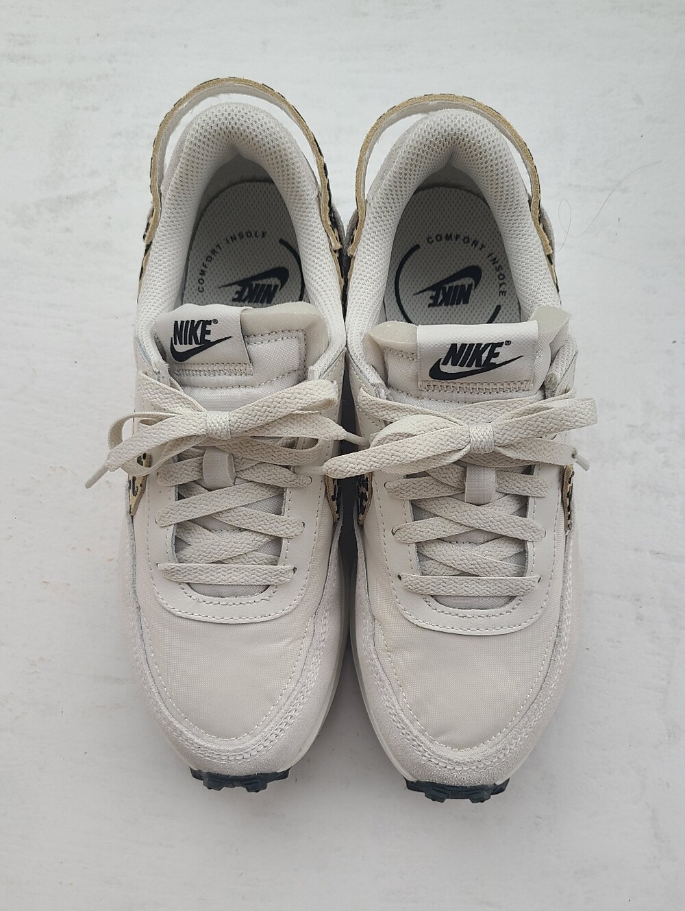 🐆 Nike Waffle Debut Cream and Leopard Print Sneakers - Picture 3 of 10